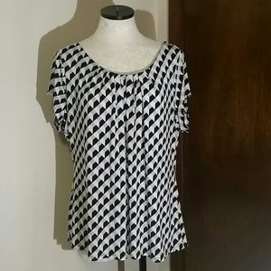 PLUS SIZE Worthington Black, Grey and Cream Blouse